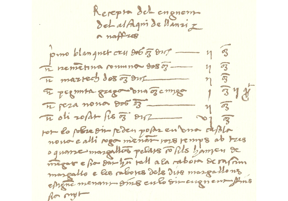 Regiment preservatiu pestilencia-Alcaniz-Spindeler-Incunables Libros Antiguos-libro facsimil-Vicent Garcia Editores-7 Receta manuscrita.